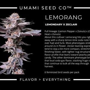 umami seed lemorang (lemondary x zeclair) us seed hub